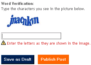 Blogger's word verification